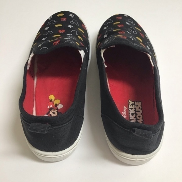 Disney Mickey Mouse Ears Kids SZ 3 8-9 Yrs Youth Slip On Shoes Canvas Sneakers - Picture 10 of 16
